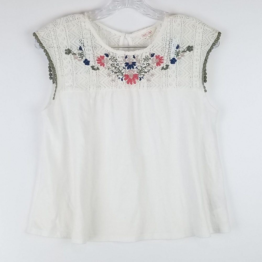 CAPE JUBY | EMBROIDERED PEASANT TOP